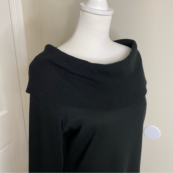Elegant to Everyday Black Off-Shoulder Knit Sweater Dress by Amanda Charles - Picture 2 of 8